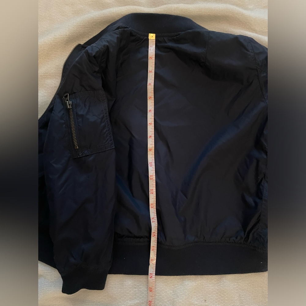 NEW Uniqlo Kids Bomber Style Jacket, US 5T, Unisex Boy Girl, Navy Lightweight. - Picture 5 of 6
